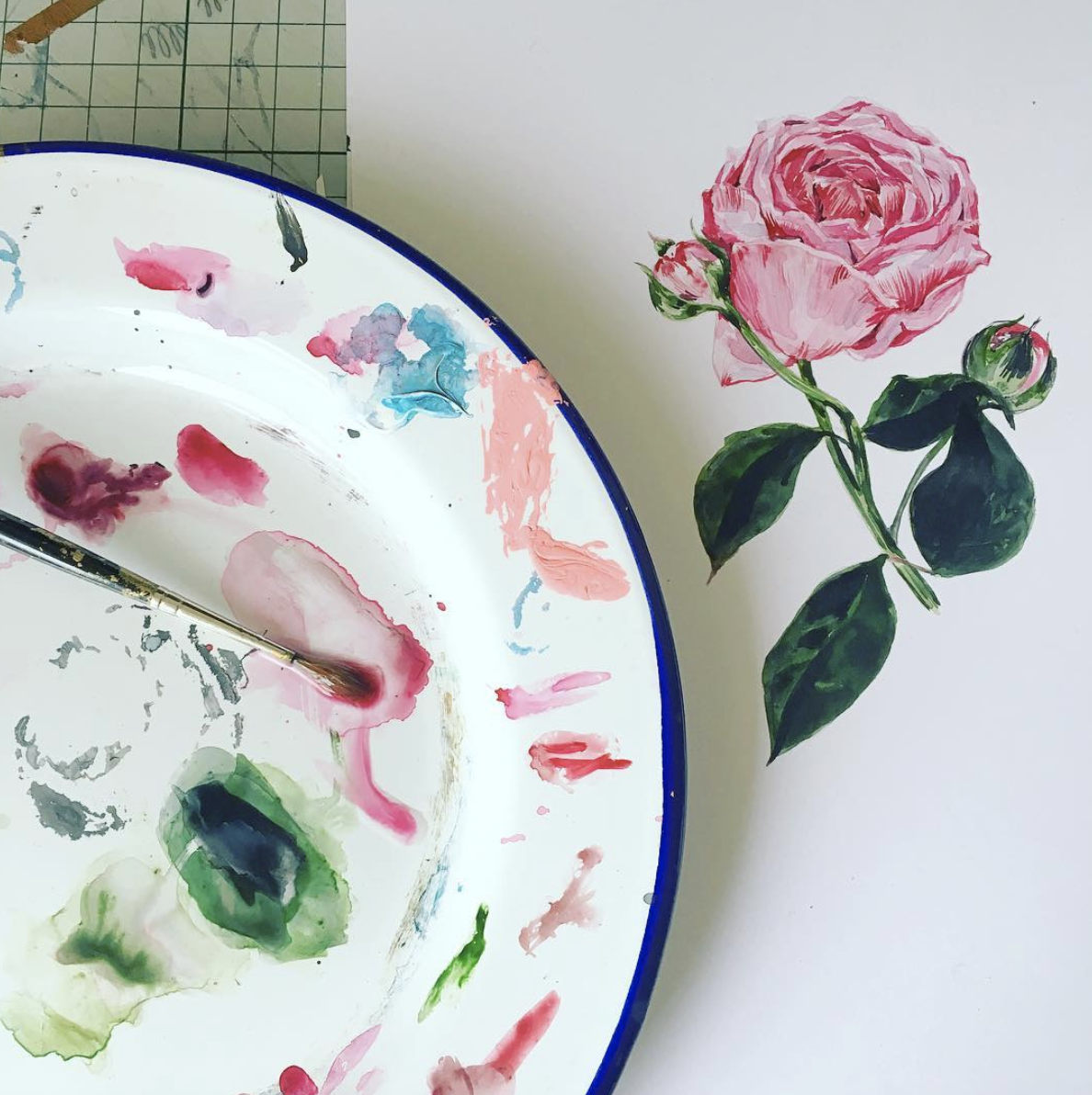 rose tutorial watercolour